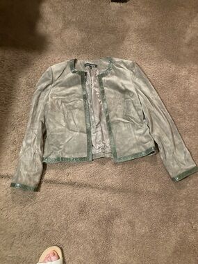 Ann Klein light olive suede jacket